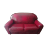 Patinated red club sofa