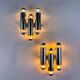 Pair of Gaetano Sciolari tubular chrome wall sconces, Italy 1970s