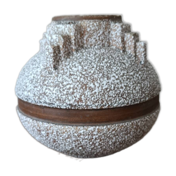Brutalist fat lava round vase | West Germany 60s/70s