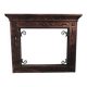 Art deco fireplace in carved solid teak and wrought iron, 1920