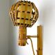 Pair of mid-century rattan wall sconces, Italy 1970s