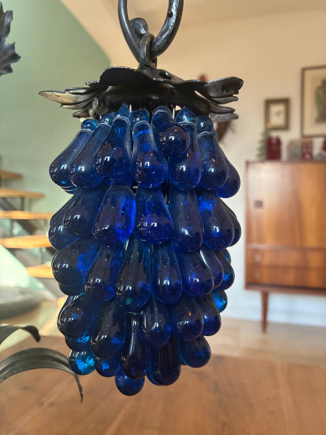 Large Murano table lamp, bunch of grapes