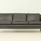 Aage Christiansen three-seater sofa in dark brown leather, 1960s