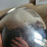 Silver-plated metal planter pot