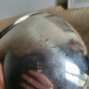 Silver-plated metal planter pot