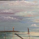 Old oil painting on canvas from the 19th/20th century.