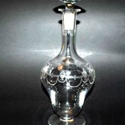 Carafe reims crystal of saint-louis decoration engraved with acid "rock crystal" 1930
