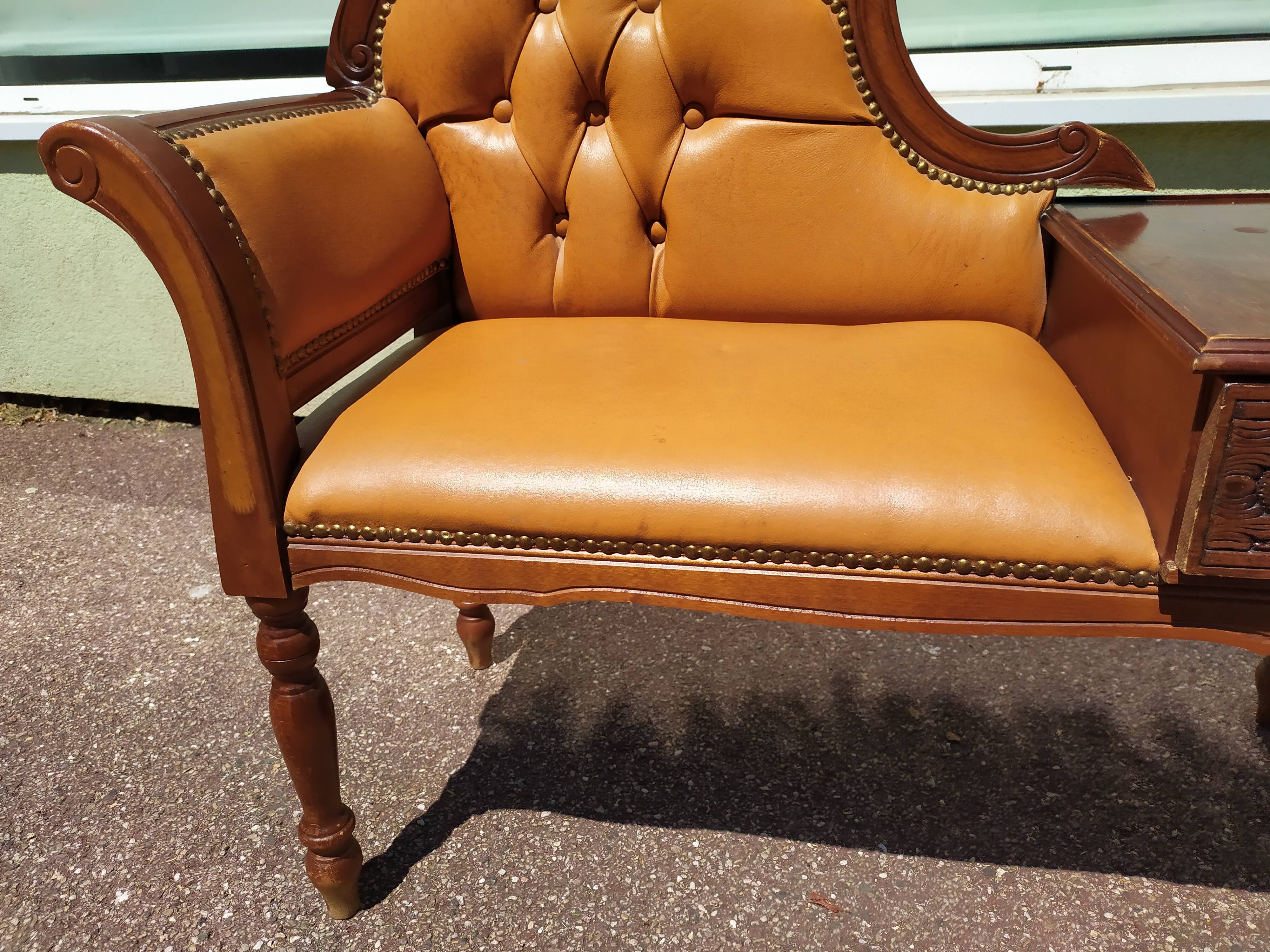 Old phone furniture with seating