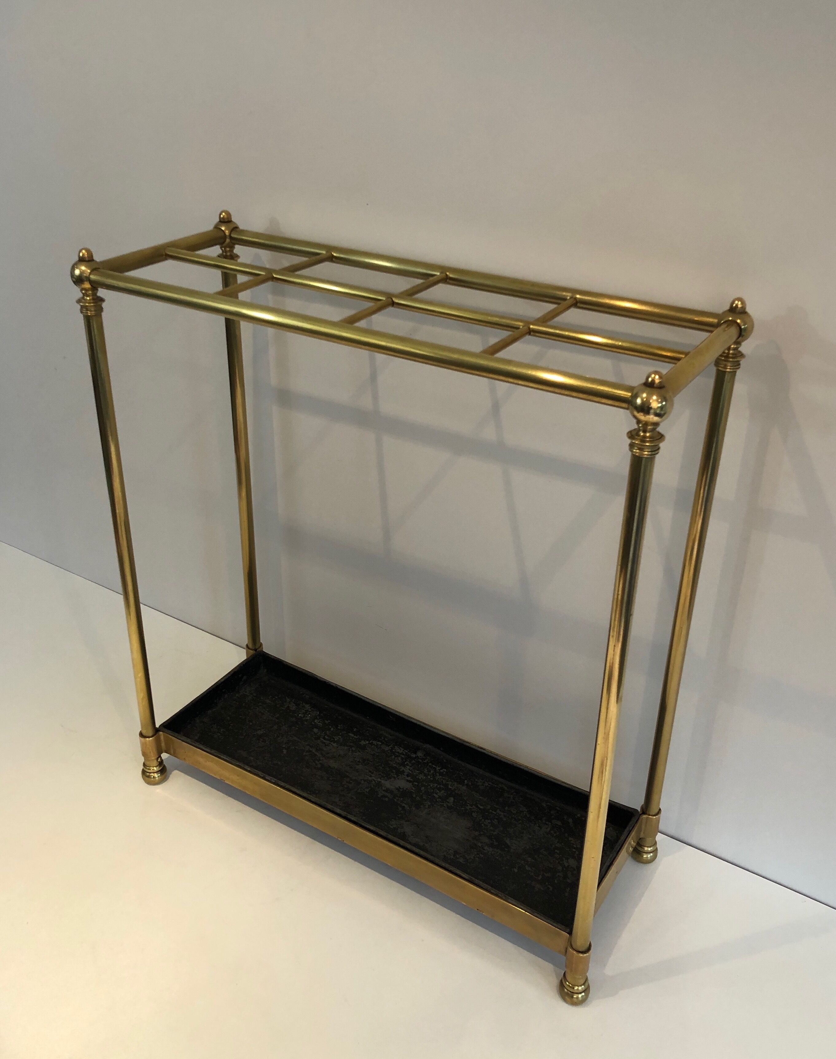 Rectangular umbrella holder in brass and cast iron. french work. around 1900