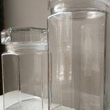 Lot of octagonal end glass jars