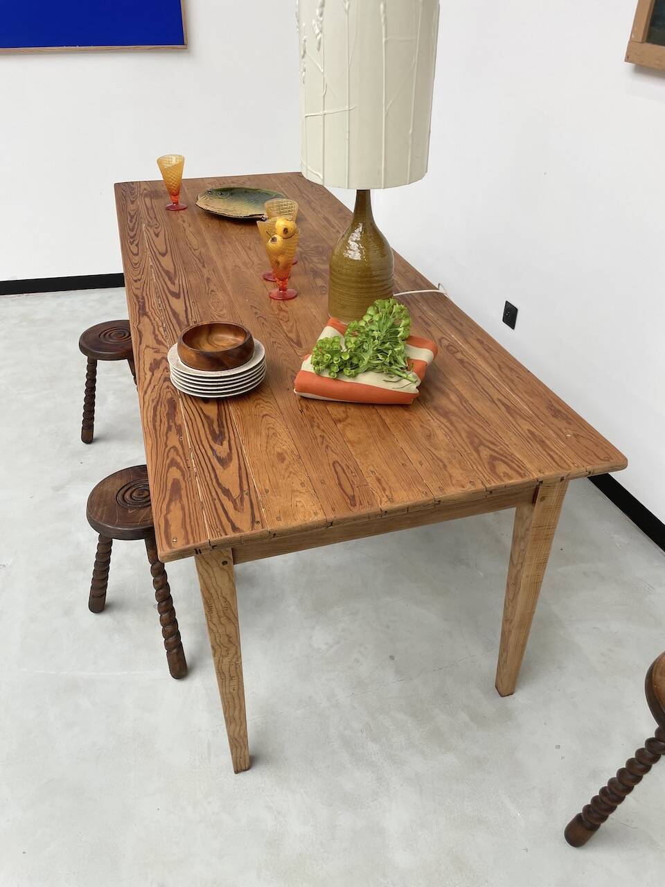 Pine and oak farmhouse table 220 cm