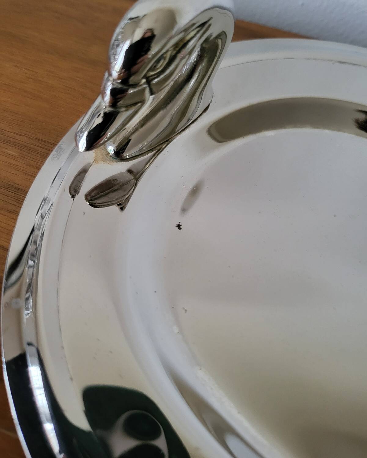 Plat de service à foie gras en métal argenté