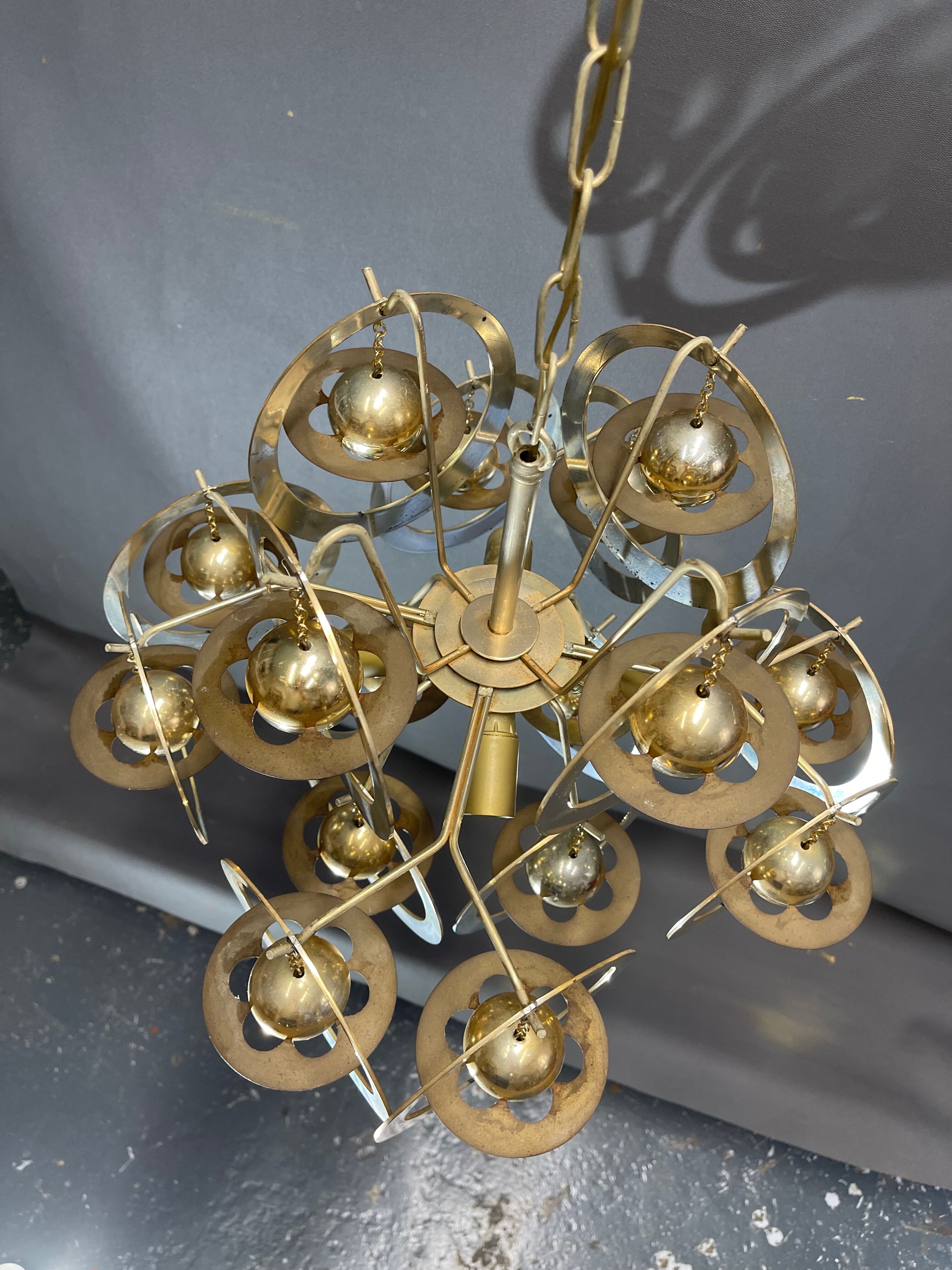 Vintage chandelier 70s planet