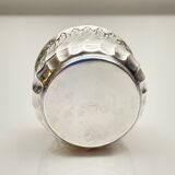 Pair of silver salt cellars and spoons