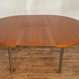 Round table with teak extension design Pierre Guariche edition Huchers Minvielle 1960