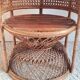 Fauteuil Emmanuelle Peacock rotin vintage