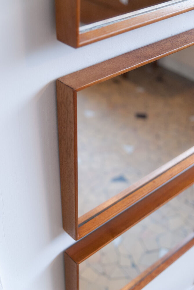 Triptych of modernist mirrors - 125x47cm