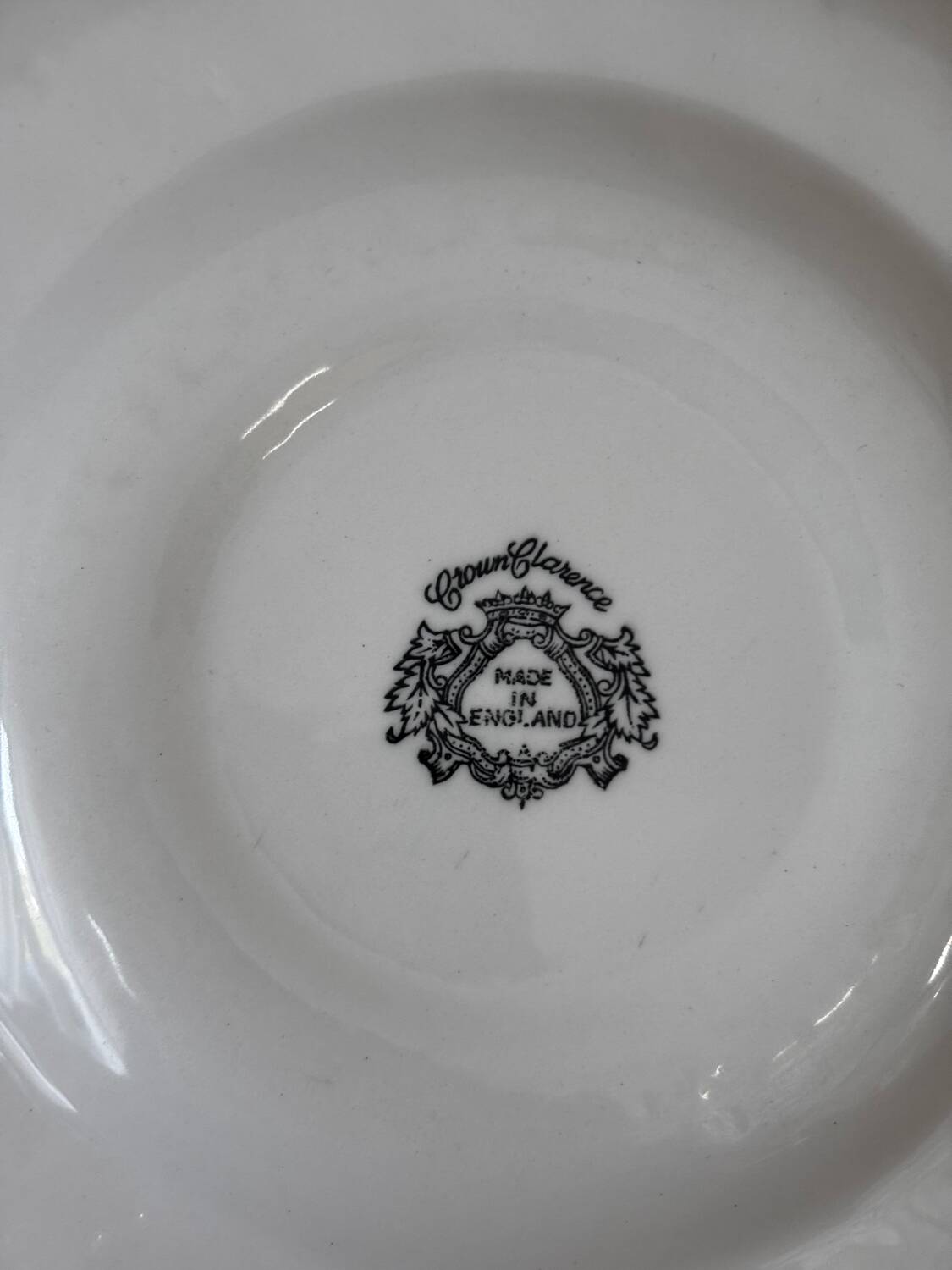 Crown Clarence English porcelain cup and dessert plate