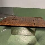 Table basse cocktail Paul Michel en bois de loupe