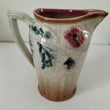 Moulded slip pitcher - late 19th century - Floral decoration in relief