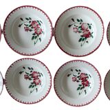 8 antique deep plates in Sarreguemines earthenware.