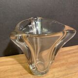 Lourd vase design en cristal de type Daum