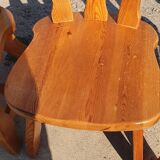 Set 8 vintage Pine dutch dining chairs solid wood 1970s