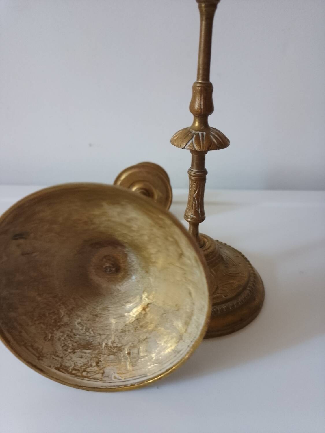 Brass collared candle holders