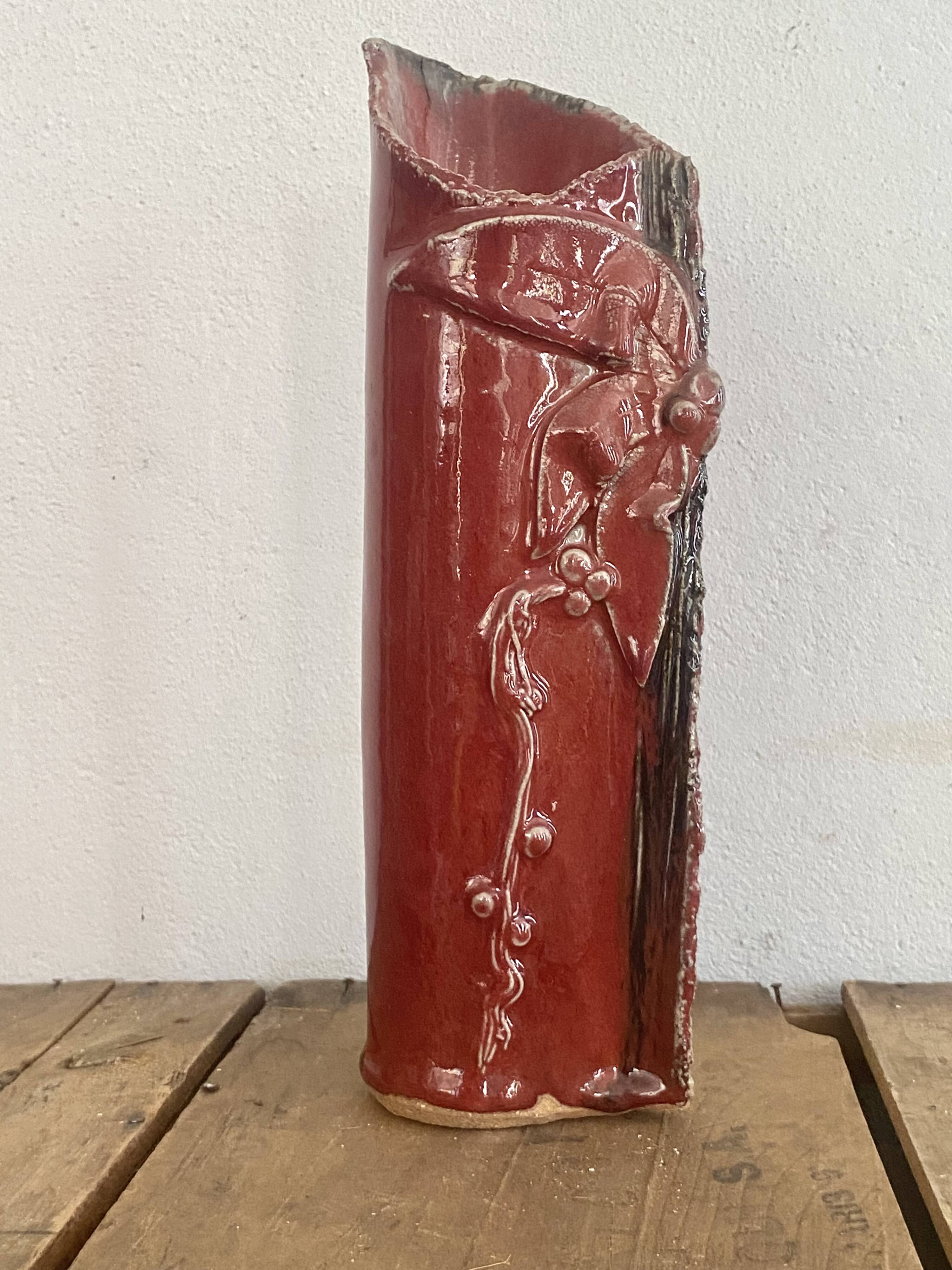 Vase grès vernissé années 80
