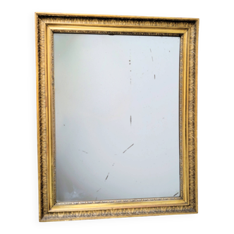 Antique mirror 19th century gilded carved frame 82 x 66 cm