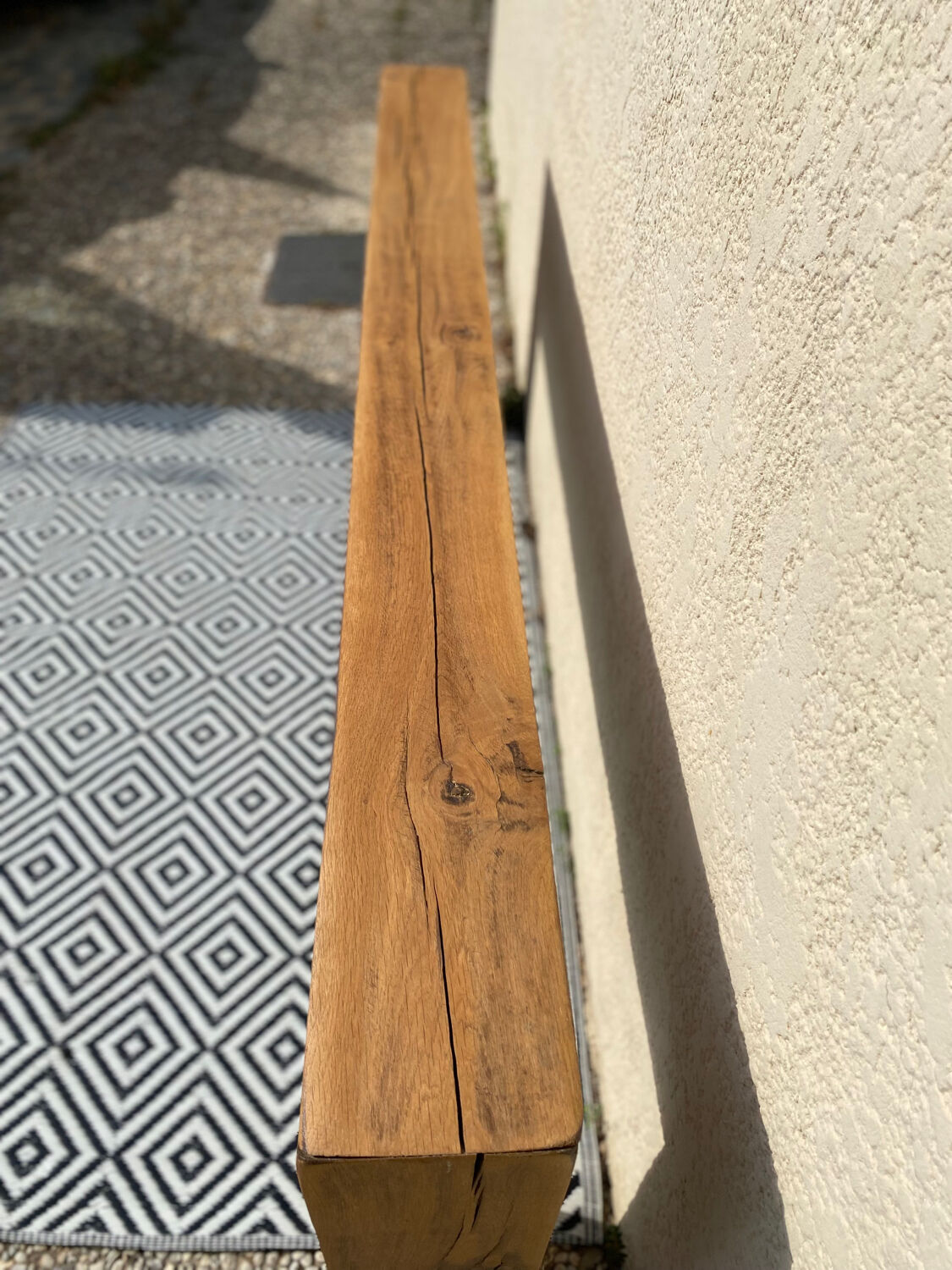 Solid oak beam console