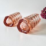 Pair of pink glass vases