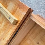 Swiss solid pine chest with wrought iron fittings, mid-20th century.