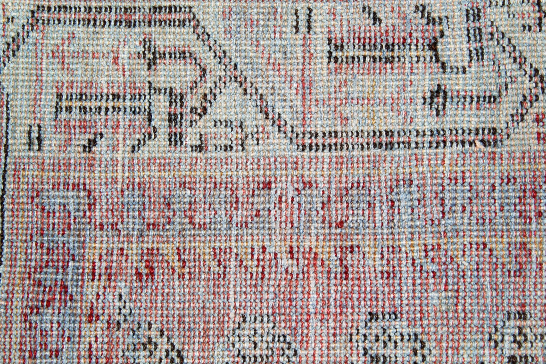 Handamde paisley runner rug long traditional red wool persian rug - 93x300cm