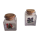 Duo of glass with Cork jars