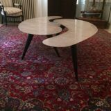 Pair of coffee tables in marble of Carrara
