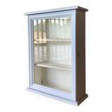Small vintage wall display case revisited in sky blue