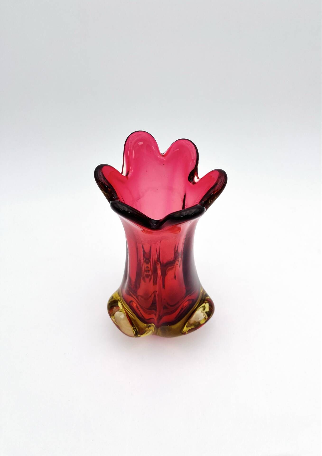 Murano Vase Organic Red Yellow 21cm 1.1kg