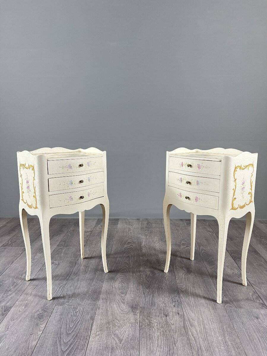 Pair of Louis XV style bedside tables, 20th century.