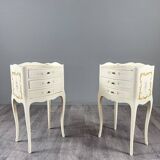 Pair of Louis XV style bedside tables, 20th century.