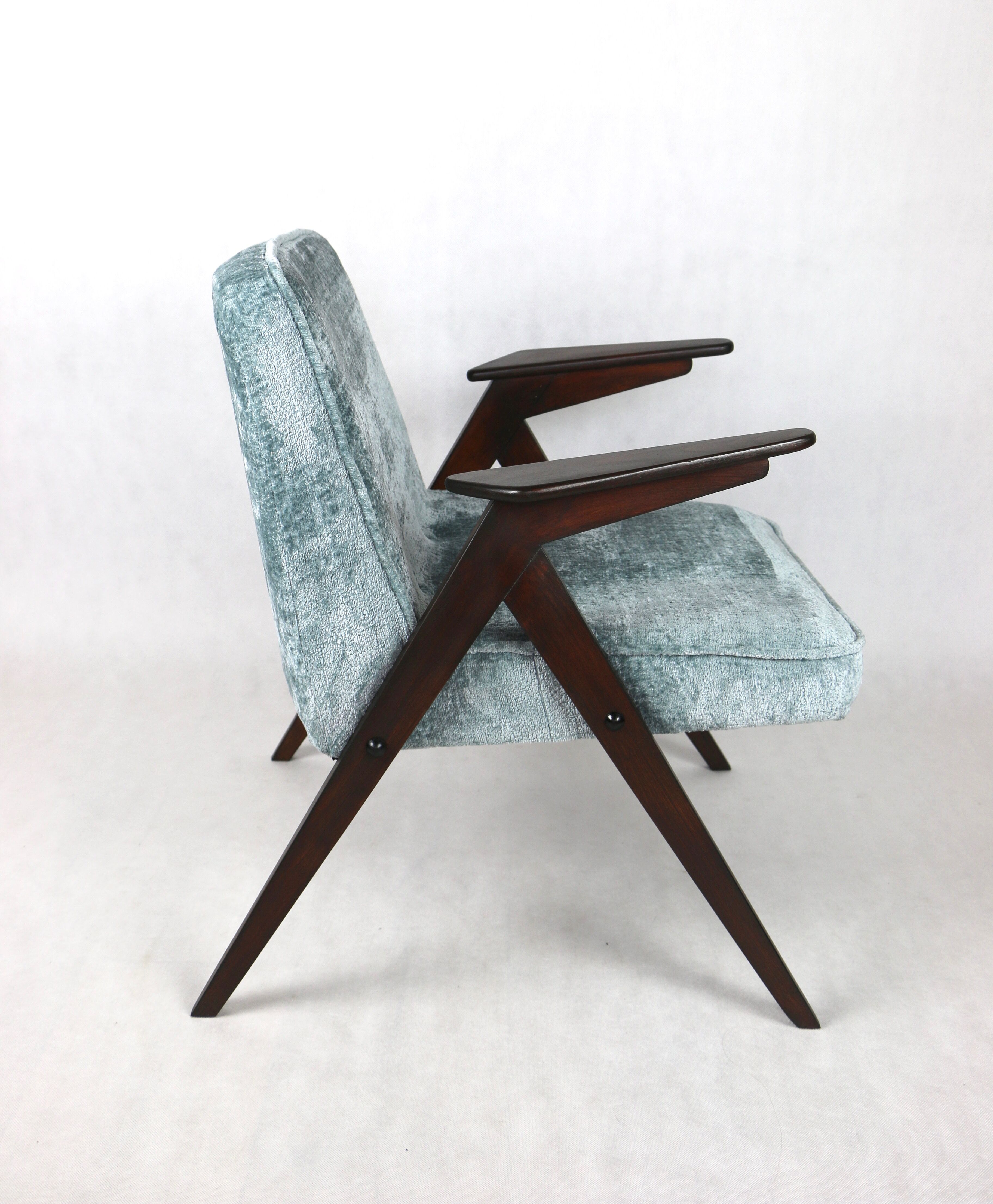 Light blue bunny armchair by józef chierowski, 1970s