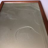 Antique mirror with solid wood frame