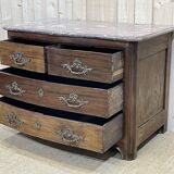 Regency period chest of drawers in amaranth and marble top - 18th century