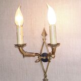 French antique bronze double Empire wall sconce with arrow and swan detail 4317.