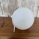 Old White Metal Wall Lamp + White Opaline Ball 70s Vintage #B790