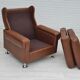 Fauteuil en cuir du milieu du siècle, années 1970