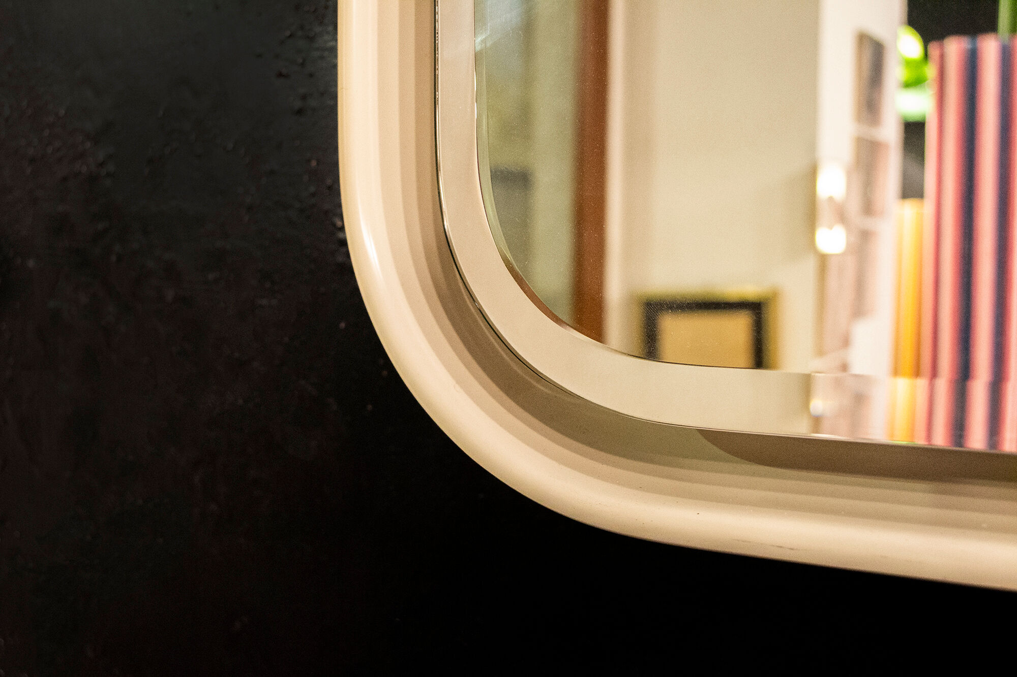 Fiberglass backlit mirror Italy 70s