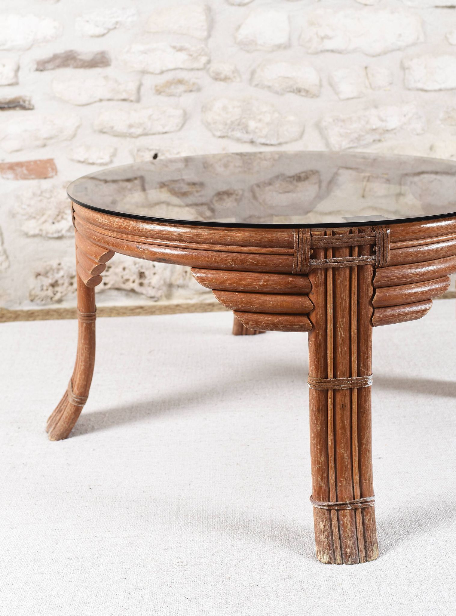 Vintage rattan coffee table