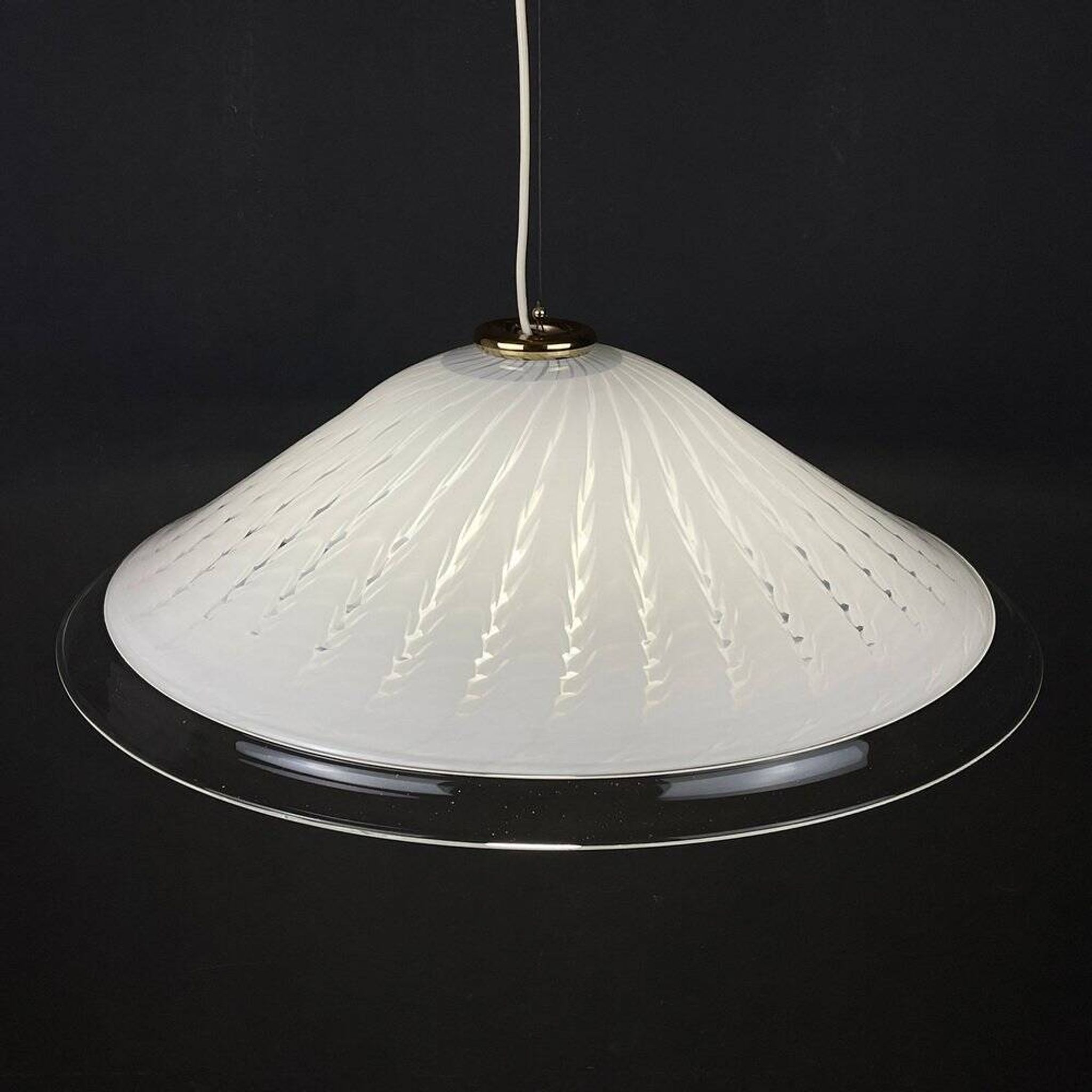 Murano glass pendant lamp, tourbillon, Italy, 1970s