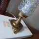 Upcycled table lamp | gold bronze & retro chic diamond tip